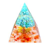 Saefheled La pyramide de cristal d'Ogonnie de l'arbre de la vie faite à la main,Turquoise Cristal rouge l'énergie positive du Reiki pour la guérison de la richesse, outil de méditation chanceux
