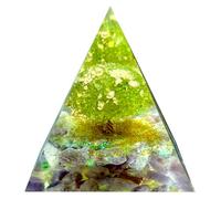 Saefheled L'arbre de vie Orgonite Guérison pyramide de cristal,Gravier lilas&Péridot Générateur de Reiki d'énergie positive en pierre de cristal Collection Fortune Outil de méditation chanceux