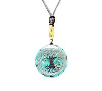 Saefheled Le pendentif de cristal Ogoni, corde réglable - collier de pierre turquoise pour l'équilibre mental, la méditation, le yoga, le Reiki, cadeaux pour hommes et femmes