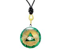 Saefheled pendentif de cristal Ogonite avec un collier de pierre thérapeutique avec une corde réglable pour l'équilibre mental,la méditation,le yoga, le Reiki,cadeaux pour hommes et femmes.Malachite