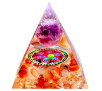 Saefheled Pyramide à la main Pyramide de cristal Ogoni，Améthyste Agate rouge L'énergie de Reiki Positive Traitement Ogoni Fortune Outil de méditation chanceux