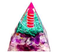 Saefheled Pyramide à la main Pyramide de cristal Ogoni ，Améthyste Malachite L'énergie de Reiki Positive Traitement Ogoni Fortune Outil de méditation chanceux