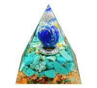 Saefheled Pyramide à la main Pyramide de cristal Ogoni，Lapis-lazuli Turquoise L'énergie de Reiki Positive Traitement Ogoni Fortune Outil de méditation chanceux