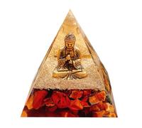 Saefheled Pyramide de Bouddha,Générateur d'énergie Pyramide Orgone,Pyramide de Cristal de guérison Orgonite en Pierre d'oeil de Tigre Réduisez Le Stress Ajustez Le Chakra Traiter et méditation Chance