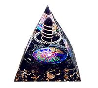 Saefheled Pyramide de Colonne de Cristal de Orgone,Pyramide Cristal de énergie de Orgonite,Obsidienne,Réduisez Le Stress et protégez Le Chakra pour la méditation,collectez et guérissez(6cm)