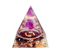 Saefheled pyramide de cristal de guérison Orgonite,Douze constellations Cancer Améthyste&Obsidienne pyramide Orgone,attire la richesse le succès et le bonheur,méditation&Ornements(6cm)