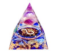 Saefheled Pyramide de Cristal de Guérison Orgonite, Douze Constellations Lion Améthyste & Lapis-Lazuli Pyramide Orgone, Attire la Richesse Le Succès et Le Bonheur, Méditation & Ornements (6cm)