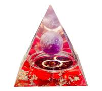 Saefheled pyramide de cristal d'Ogonte, Douze constellations Bélier améthyste Corail rouge attire la richesse, le succès et le bonheur, la méditation et la guérison
