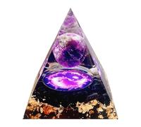 Saefheled Pyramide de cristal Ogani faite à la main,Améthyste Obsidienne L'énergie de Reiki Positive Traitement Ogoni Fortune Outil de méditation chanceux