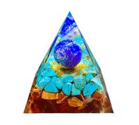 Saefheled Pyramide de cristal Ogani faite à la main,Pierre d'oeil de tigre Lapis-lazuli Turquoise L'énergie de Reiki Positive Traitement Ogoni Fortune Outil de méditation chanceux