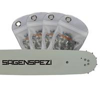 Sägenspezi Guide de 35cm 3/8" 52 maillons 1,3mm et 4 chaînes à gouge carrée pour Husqvarna 135