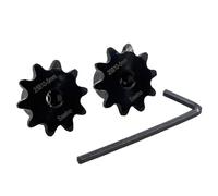 Saelno Lot de 2 pignons de chaîne à rouleaux #25 de type B, alésage de 5 mm, 10 dents, pignons d'entraînement en acier trempé antirouille 1045 25B10-5 mm