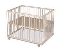 Sämann Parc pour bébé 75x100 cm Eko - réglable en hauteur 3 fois parc bébé hêtre naturel