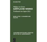 Sämtliche Werke, Bd 4/Tl 1, Lysander Und Kaliste