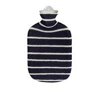 Sänger ® Bouillotte en caoutchouc eau chaude ou froide avec housse coton - 2 L - Rayé - Bleu Marine