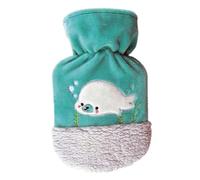 Sänger - Bouillotte en caoutchouc eau chaude ou froide avec housse velours - 0.8 L - Otarie - Bleu