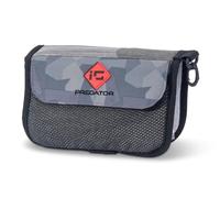 Sänger Top Tackle Systems Iron Claw Softlure Case II Sac à leurres de pêche en polyester 400D 23 x 5 x 16 cm avec 3 pochettes transparentes, poche filet et mousqueton, gris