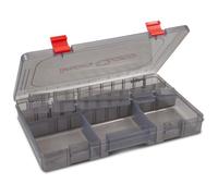 Sänger Top Tackle Systems Iron Claw Vario Box Series Boîte à appâts pour pêcheur, gris transparent, protection UV - Boîte à accessoires robuste compatible avec les sacs en fer (36 x 22,5 x 5 cm, FD)