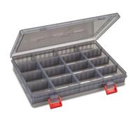 Sänger Top Tackle Systems Iron Claw Vario Box Series Boîte à appâts pour pêcheur, gris transparent, protection UV - Boîte d'accessoires robuste compatible avec les sacs Iron Claw (25,5 x 18 x 4 cm)