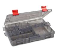 Sänger Top Tackle Systems Iron Claw Vario Box Series Boîte à appâts pour pêcheur, gris transparent, protection UV - Boîte d'accessoires robuste compatible avec les sacs en fer (27,5 x 18 x 4,5 cm, FD)