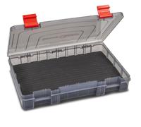 Sänger Top Tackle Systems Iron Claw Vario Box Series Boîte à appâts pour pêcheur, gris transparent, protection UV - Boîte d'accessoires robuste compatible avec les sacs Iron Claw (27,5 x 18 x 4,5 cm