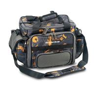 Sänger Top Tackle Systems Iron Trout Spooner Base Bag 2 Sac de pêche en nylon 600D 40 x 27 x 26 cm avec 6 boîtes, sac spinner pour lac à truite, noir