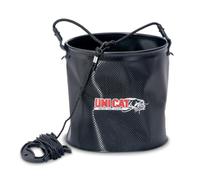 Sänger Top Tackle Systems Uni CAT Water Bucket 10 Seau à eau en EVA, 24 cm x 24 cm, capacité de 10 litres, avec poignées de transport et bandoulière, finition carbone tissé, avec corde de 4 m