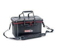 Saenger Uni CAT Tackle 25 Sac de pêche avec finition carbone, valise EVA étanche, 42 x 25 x 26 cm, 25 l, couvercle rigide, sangle de transport, pour la pêche au poisson-chat, noir