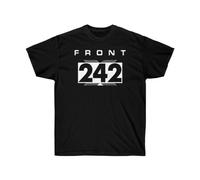 SAEODN VTG Front 242 Band Heavy Cotton Black Full Size Shirt A252 Black BlackBlackXL