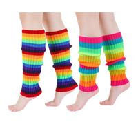 Saerryor Lot de 2 paires de jambières arc-en-ciel LGBT des années 80 pour femme et homme