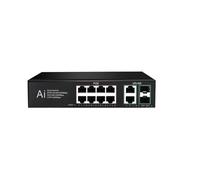 SAEVVCJWW Commutateur POE 10 Ports commutateur réseau Gigabit POE VLAN avec SFP 10/100/1000Mbps (Size : 8 POE 2 SFP Black)