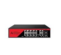 SAEVVCJWW Commutateur POE 10 Ports commutateur réseau Gigabit POE VLAN avec SFP 10/100/1000Mbps (Size : 8 POE 2 SFP Red)