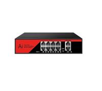 SAEVVCJWW Commutateur POE 10 Ports commutateur réseau Gigabit POE VLAN avec SFP 10/100/1000Mbps (Size : 8 POE Red)