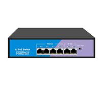 SAEVVCJWW Commutateur PoE 48V, 4/8 Ports POE, 10/100Mbps, Fast Ethernet, IEEE802.3AF/at, étendu jusqu'à 250m (Size : 6Ports)
