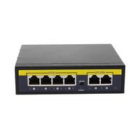 SAEVVCJWW Commutateur POE 52V, commutateur Ethernet 100Mbps/1000Mbps, 6/12 Ports, réseau Ethernet 802.3 AF/at (Size : Black-6port)