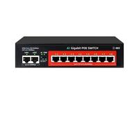 SAEVVCJWW Commutateur PoE AI Gigabit Complet 48V, 8 Ports, Puissance intégrée, commutateur Ethernet 120W, réseau for caméras IP