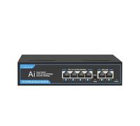 SAEVVCJWW Commutateur POE Gigabit 4 Ports POE 2 Liaison Montante commutateur POE Ethernet 1000 Mbps commutateur réseau 52 V 65 W (Size : Blue)