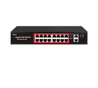 SAEVVCJWW Commutateur POE SFP 100M, 16 Ports de Surveillance AI, Puissance intégrée, commutateur Ethernet 240W, réseau for caméras IP