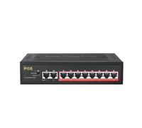SAEVVCJWW Commutateur POE TE204 commutateur réseau POE 10 Ports 100 Mbps Alimentation intégrée 52 V 93 W 8 + 2 commutateur Ethernet Rapide VLAN