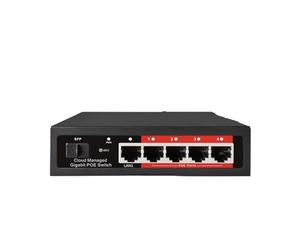 SAEVVCJWW Gestion Cloud commutateur POE Gigabit Complet 4 Ports 48V Bureau POE Actif 100/1000Mbps SFP APP commutateur de contrôle Plug and Play