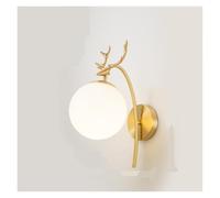 SAEVVCJWW Miroir phare moderne minimaliste couloir allée chambre bois tête de cerf chambre chevet applique murale(Glass cover -2)