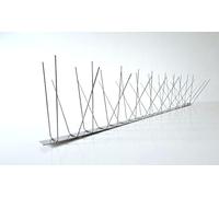 SAFA Pics anti-pigeons en acier inoxydable 3 m - 4 rangées de pics anti-oiseaux contre les pigeons et les corbeaux - Pics anti-oiseaux inoxydables pour balcon, toit, rebord de fenêtre