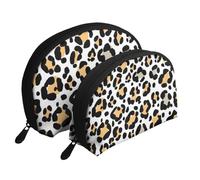 Safari à imprimé Animal en Pierre léopard, Trousse de Maquillage Coquille Femme Petit Porte-Monnaie Trousse de Toilette Trousse à cosmétiques 2 pièces