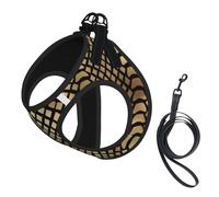 Safari Africain Noir Or Python Peau Animale Sépia,Harnais pour Animaux de Compagnie, Harnais réfléchissant réglable pour Chien,L