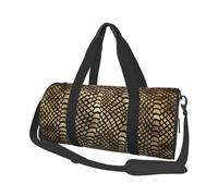 Safari Africain Noir Or Python Peau Animale Sépia, Sac de Voyage de Grande capacité, Sac à Main Rond, Sac de Voyage de Sport, fourre-Tout, Sac de Fitness