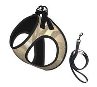 Safari Africain Or Glamour Zèbre Peau d'animal Sépia,Harnais pour Animaux de Compagnie, Harnais réfléchissant réglable pour Chien,L