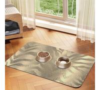Safari Africain Or Glamour Zèbre Peau d'animal Sépia,Tapis d'alimentation pour Animaux de Compagnie, Sets de Table en Cuir PU pour Chats et Chiens,40x60cm