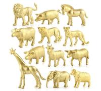 Safari Animal Centerpiece 12st - 5cm PP Mini Zoo Jungle Figurine Set