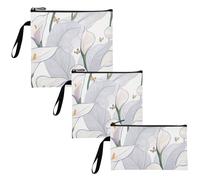 Safari Calla Lily Flower Lot de 3 sacs à sandwich réutilisables étanches de qualité alimentaire avec fermeture éclair pour amis et équipements de camping
