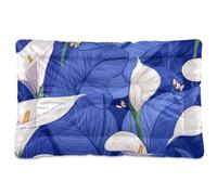 Safari Calla Lily Tapis lavable antidérapant doux et confortable pour chiens de taille moyenne et grande 91,4 x 61 cm Bleu roi